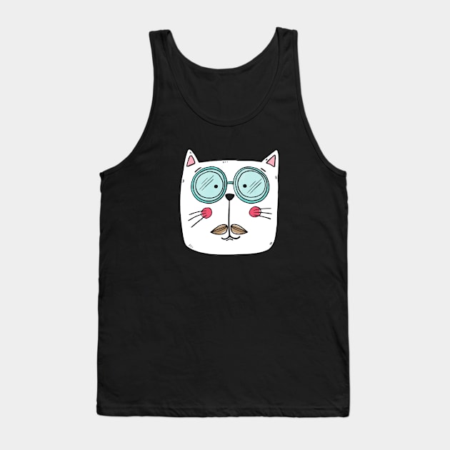 Cute cat Tank Top by UniqueDesignsCo